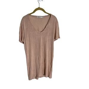 T Alexander Wang Nude Minimalistic Scoop Neck T Shirt Small
